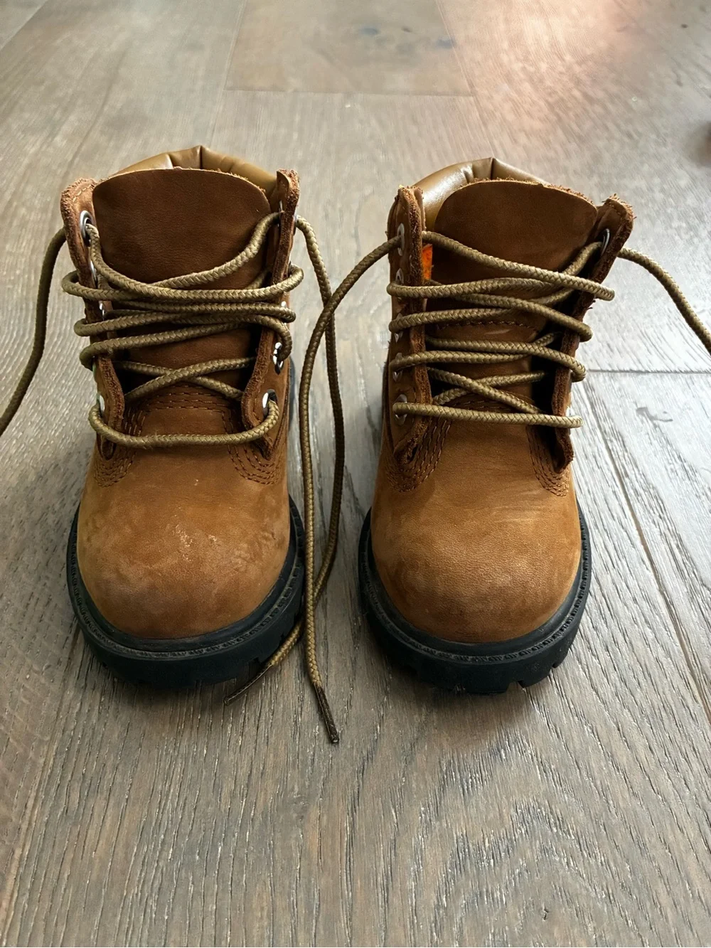 Baby Timberlands Medium Brown Nubuck Lace-Up Boots Size 5